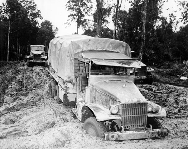 GMC 353 of the red ball express in the mud