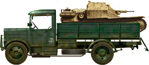 SPA 38R carrying a CV 33 tankette